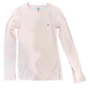 Tommy Hilfiger Womens Long Sleeve Crewneck Top Light Pink Size XS